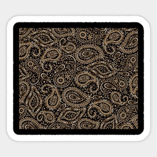 Pretty Gold Bohemian Art Paisley Gradient Beige and Brown Design. Sticker